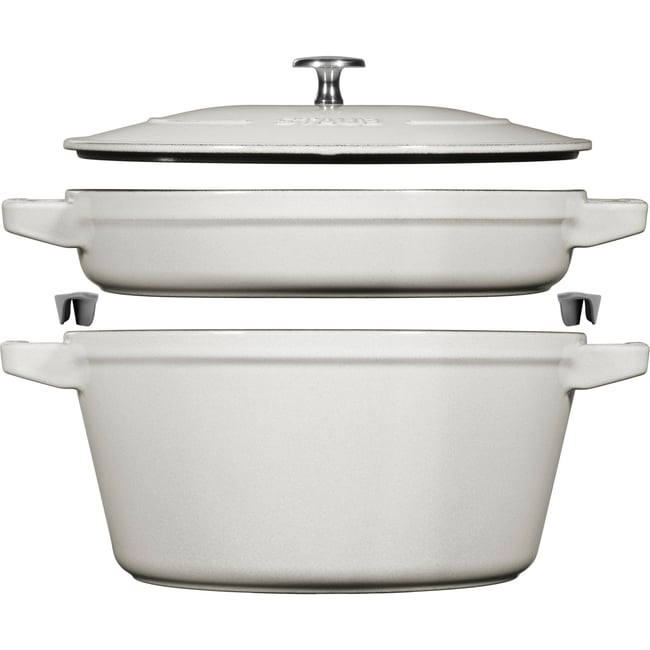 2-pcs, Set empilable, Truffe blanche blanc <span itemprop=