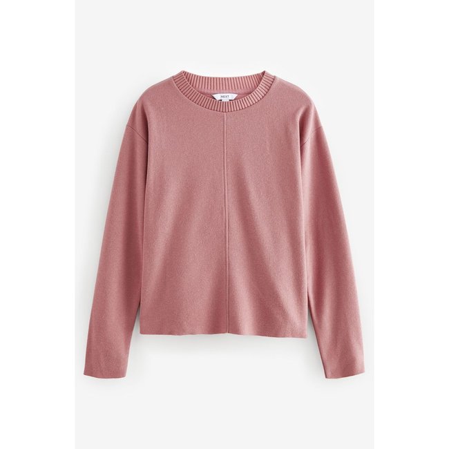 Pull ras du cou côtelé doux avec surpiqûres - NEXT