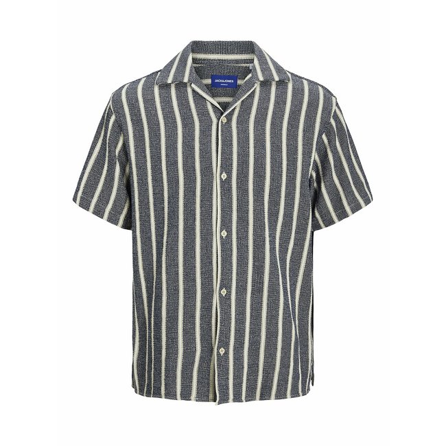 Camisa às riscas azul/branco <span itemprop=