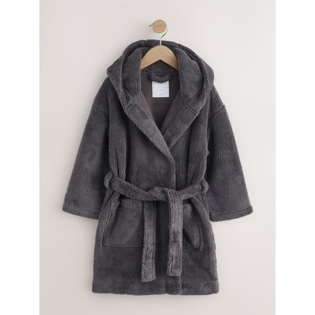 Peignoir en polaire gris <span itemprop=