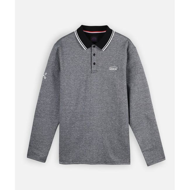 Polo manches longues SALTCOATS black <span itemprop=