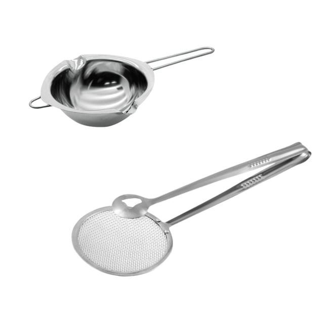 Service à bain marie et pince à friture beignets SMART PASTRY gris <span itemprop=