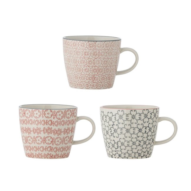 Mug floral grès  Cecile set de 3 Couleur multicolore <span itemprop=
