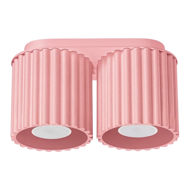 Plafonnier Aluminium Rose GU10 2 AURA Couleur rose <span itemprop=