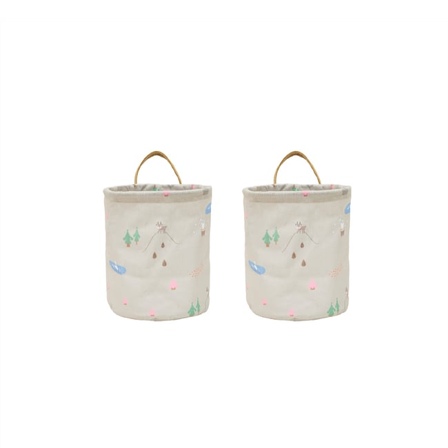 Petit panier de rangement, lot de 2 MINI Couleur beige <span itemprop=