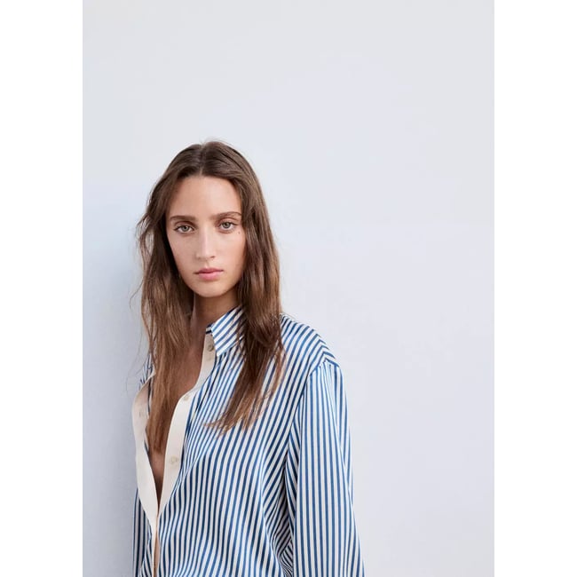 Chemise regular fit à rayures bleu <span itemprop=