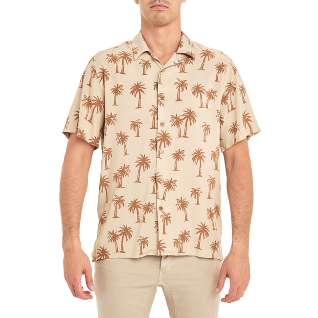 CHEMISE HAWAÏENNE COCONUT marron <span itemprop=