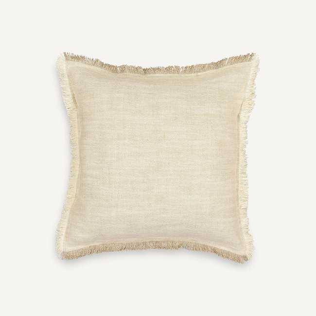 Housse de coussin en lin et coton Kamsy naturel/écru AM.PM