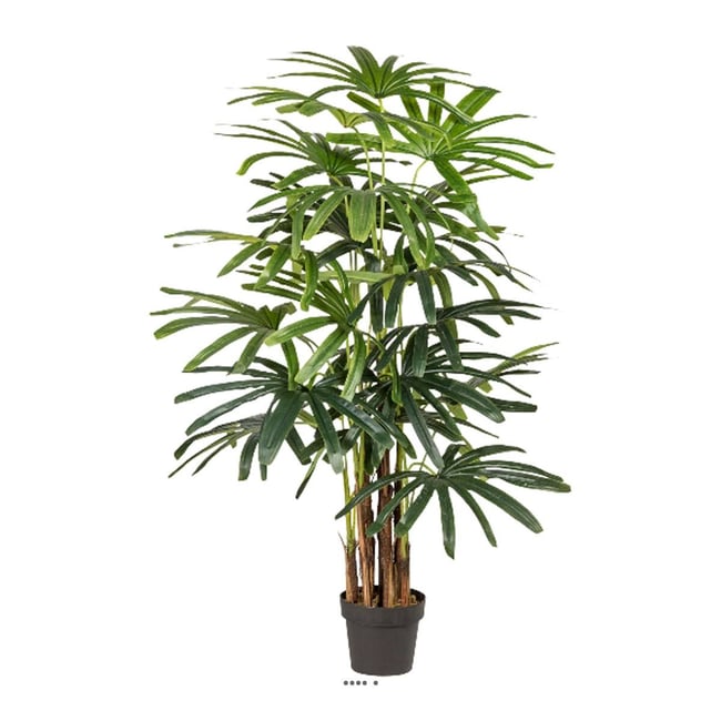 Palmier Raphis Artificiel en pot H 155 cm Couleur vert <span itemprop=
