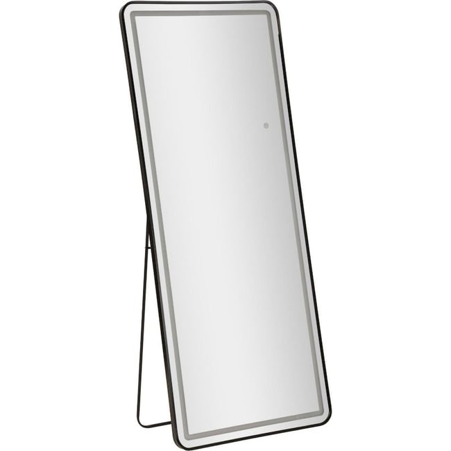 Miroir rectangulaire LED cadre en fer MODERN Couleur miroir et noir <span itemprop=