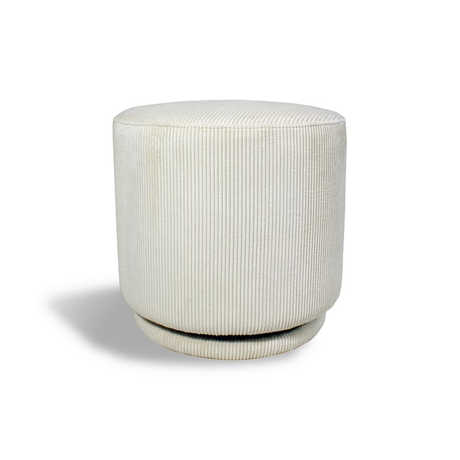 Pouf pivotant en velours cotelé Couleur ecru <span itemprop=