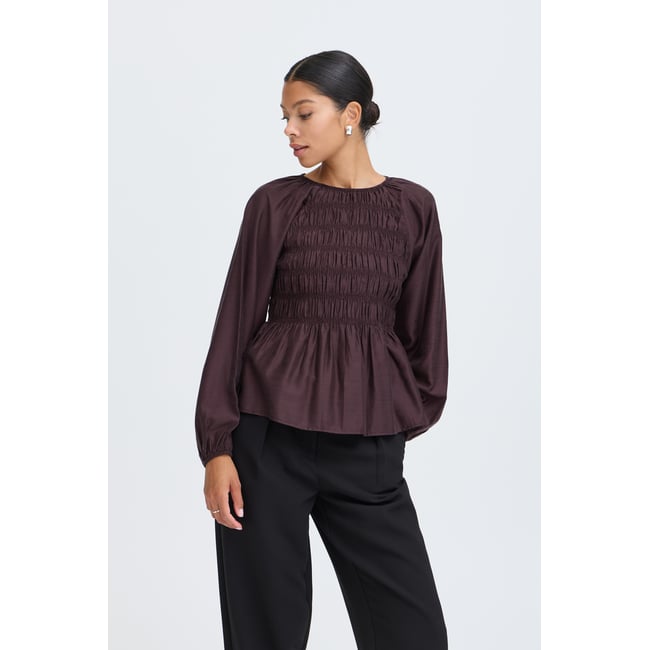 Blouse à manches longues bordeaux fudge <span itemprop=