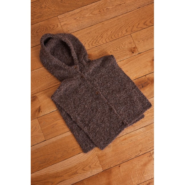 Col moelleux TINA à capuche gris <span itemprop=