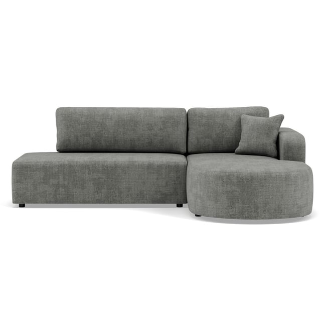 Canapé angle droit convertible velours texturé, MIRO - LISA DESIGN
