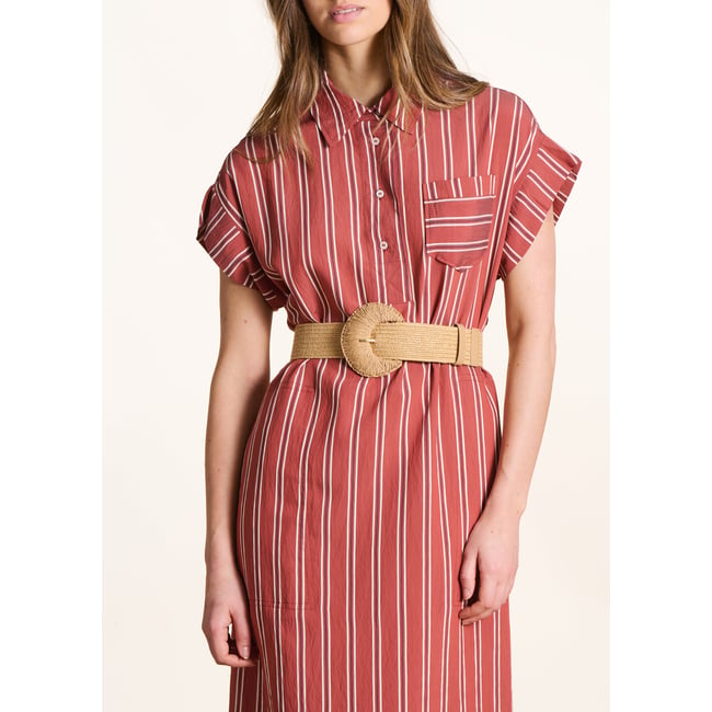 Ceinture large élastiquée naturel <span itemprop=