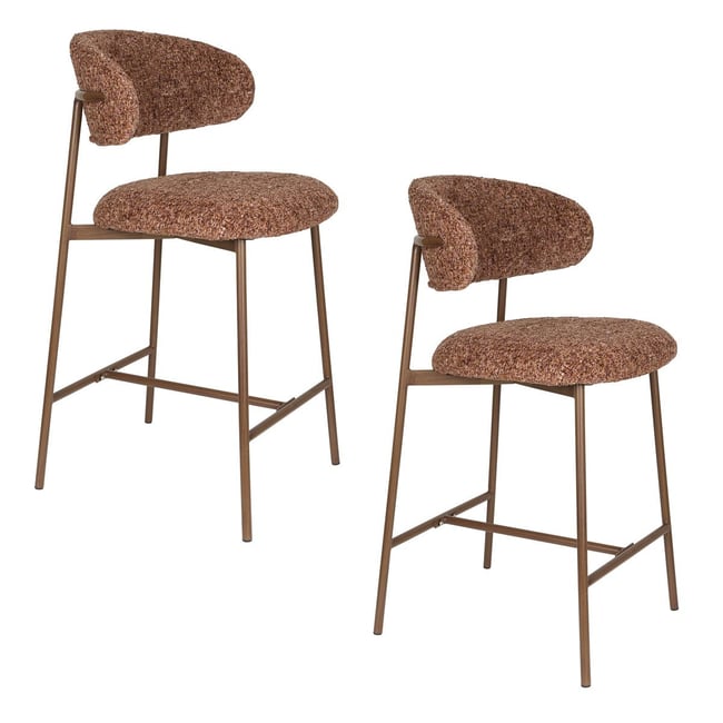 Tabouret design en tissu (lot de 2) , CLAES - BOITE A DESIGN