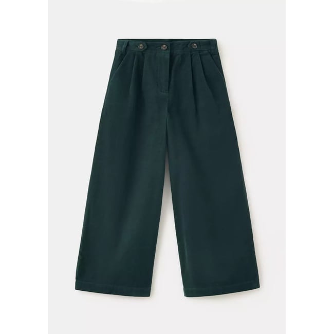 Pantalon droit en velours côtelé vert foncé <span itemprop=