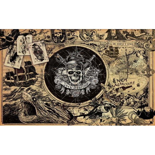 Papier peint Komar - Pirates of the Caribbean 5 - 400 x 250 cm Couleur beige <span itemprop=