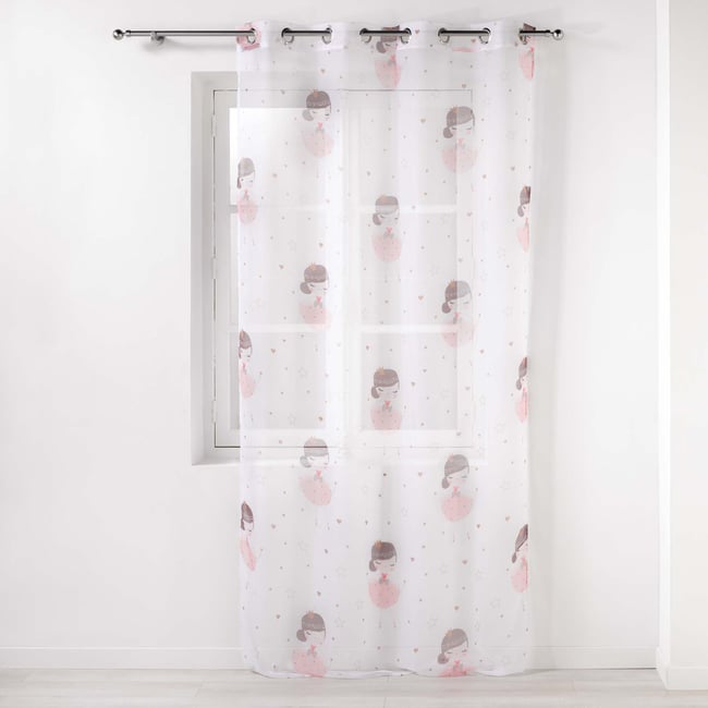 Panneau a oeillets Voilage Fifi Petite Princesse rose <span itemprop=