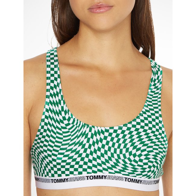 Bralette dorso a vogatore in cotone riciclato fantasia verde TOMMY HILFIGER