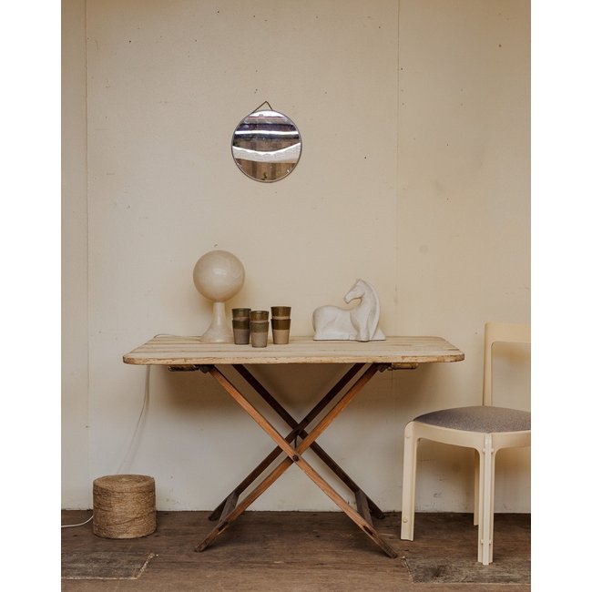 Table à manger pliante en bois Romy N°1388 - Bon état Couleur bois clair <span itemprop=