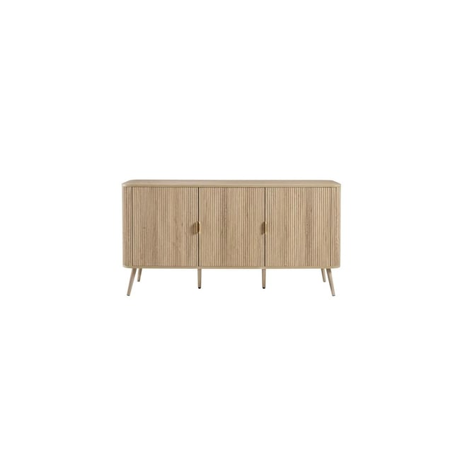 Buffet 3 portes arrondi effet chêne - MAHO Couleur bois clair <span itemprop=