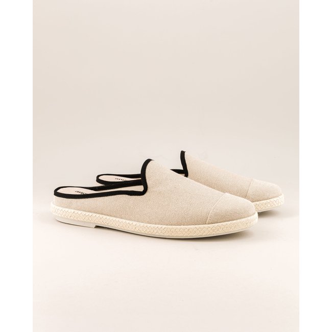 Mule homme coton recyclé beige noir SOCOA beige noir <span itemprop=