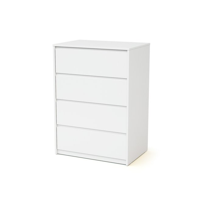 Commode bébé 4 tiroirs en bois UNO Couleur blanc <span itemprop=