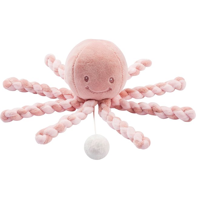 Peluche Pieuvre musicale rose, blanc <span itemprop=