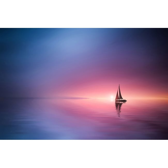Tableau navigation sous le sunset - HEXOA