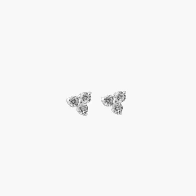 Puces d'oreilles 3 zircons - argent 925 argenté <span itemprop=