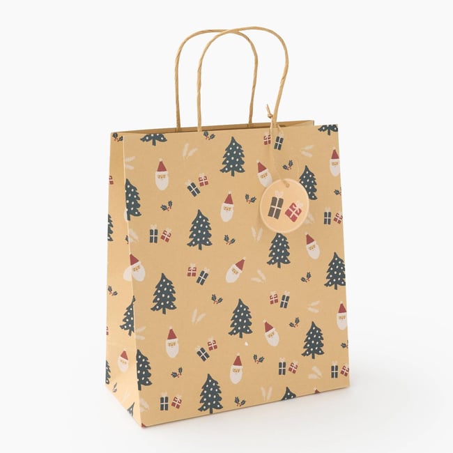 Sac cadeau marron <span itemprop=