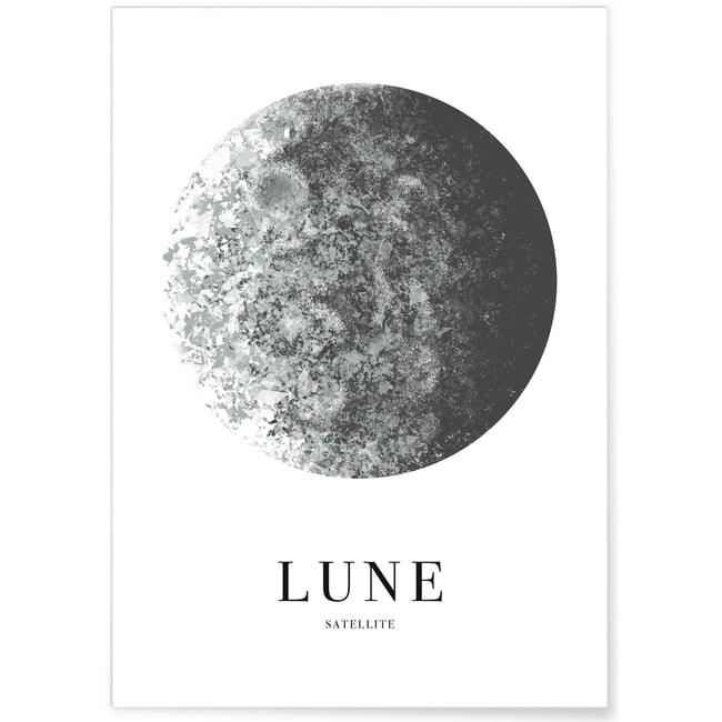 Affiche Lune Couleur blanc <span itemprop=