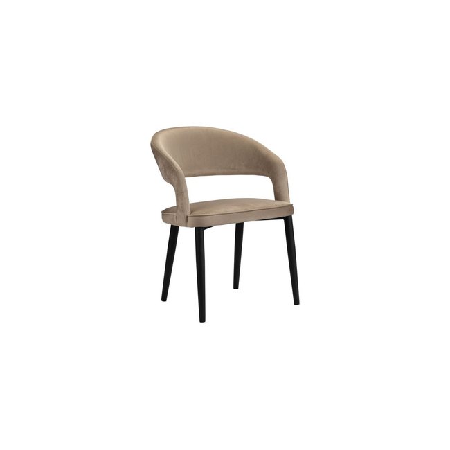 Lot de 2 chaises velours, LOUIS Couleur marron clair <span itemprop=