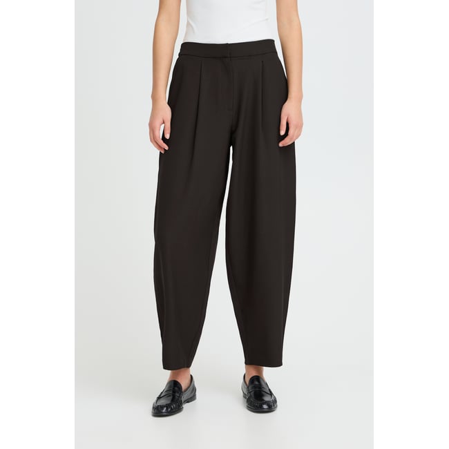 Pantalon coupe large, longueur cheville, taille elastiqué au dos - ICHI
