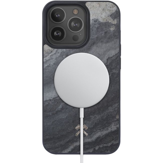 Coque iPhone 13 Pro Bumper pierre MagSafe gris <span itemprop=