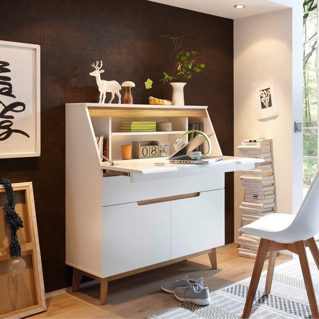 Bureau secrétaire Couleur blanc <span itemprop=