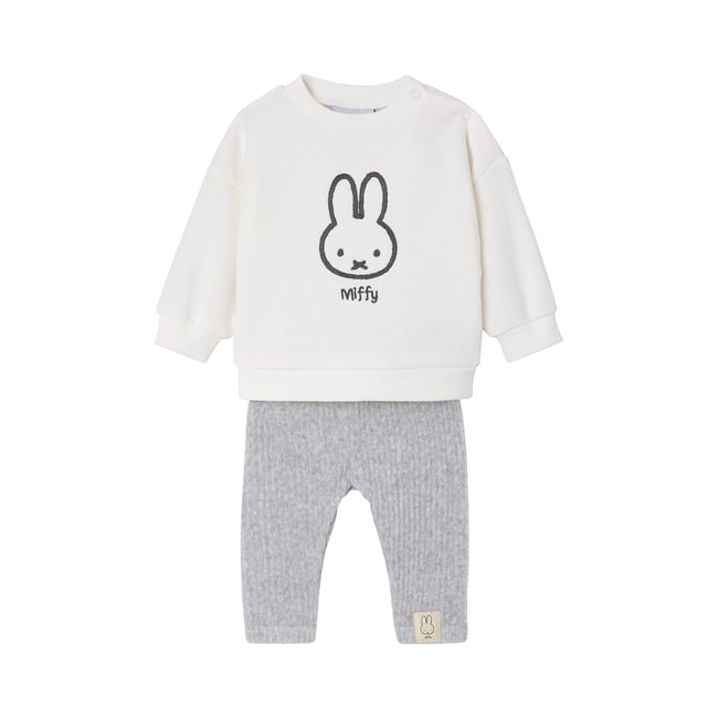 Ensemble Miffy gris chiné <span itemprop=