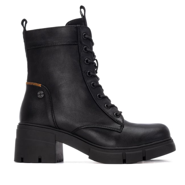Bottine Motard Talon Décontractée Fermeture éclair noir <span itemprop=