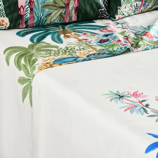 Drap de lit coton bio BUNDI imprimé <span itemprop=