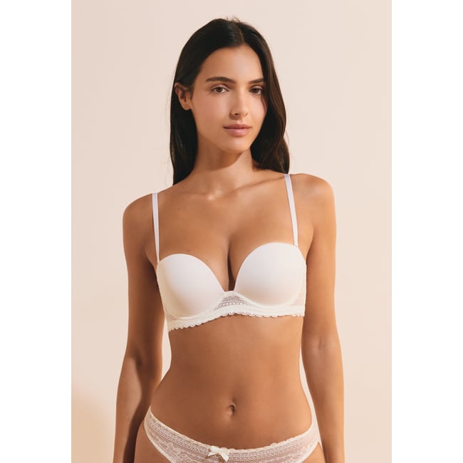 Soutien-gorge bandeau en dentelle PANAMA ecru <span itemprop=