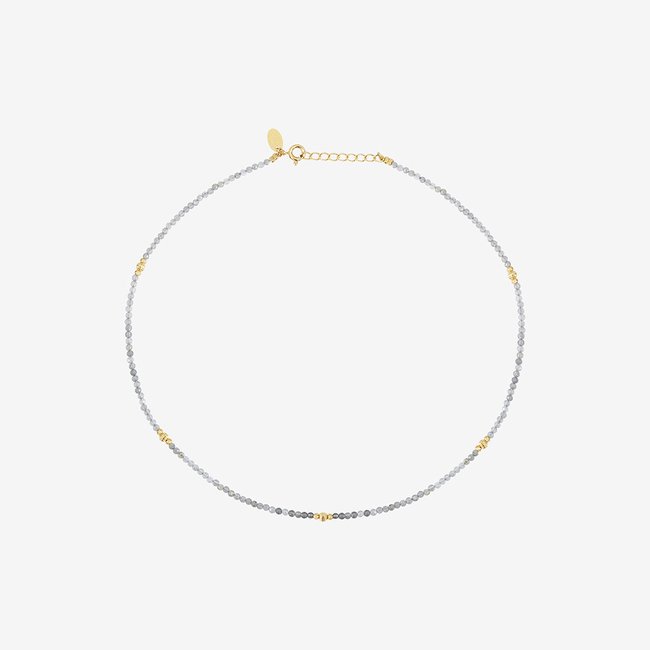 Collier doré labradorite - jeri gris <span itemprop=
