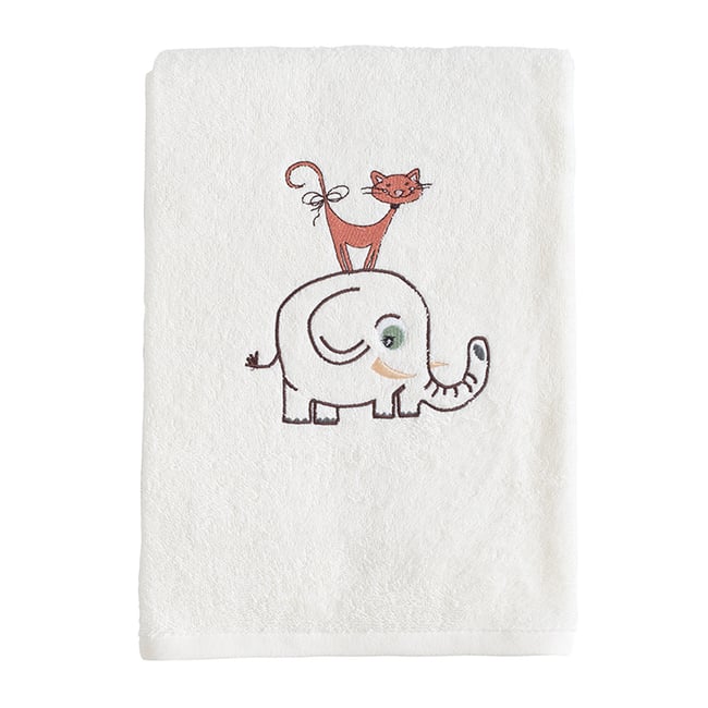 Drap de bain enfant ZOO ZOO ecru <span itemprop=