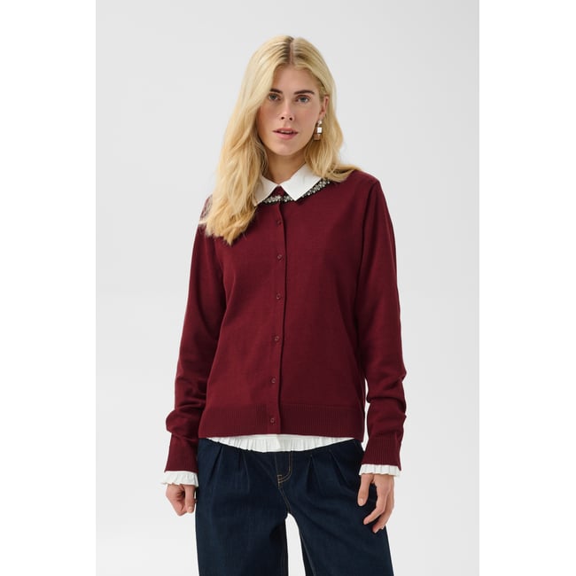 Cardigan manches longues rouge biking red <span itemprop=
