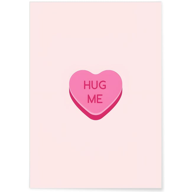 Affiche Bonbon Coeur Hug Me Couleur blanc <span itemprop=