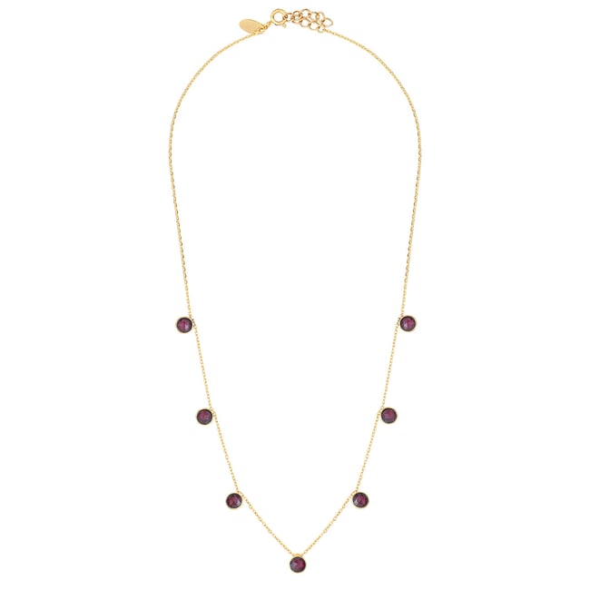 Collier multi moorea grenat rouge <span itemprop=