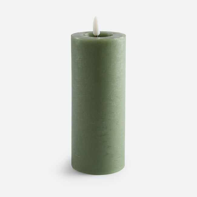Bougie LED colorée, hauteur 19 cm, CASPAR Couleur vert <span itemprop=