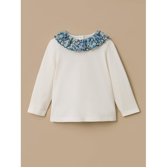 T-shirt col tissu Liberty - CYRILLUS