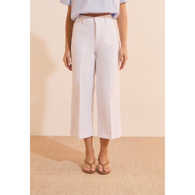 Jean à taille ajustée DERA GD blanc <span itemprop=