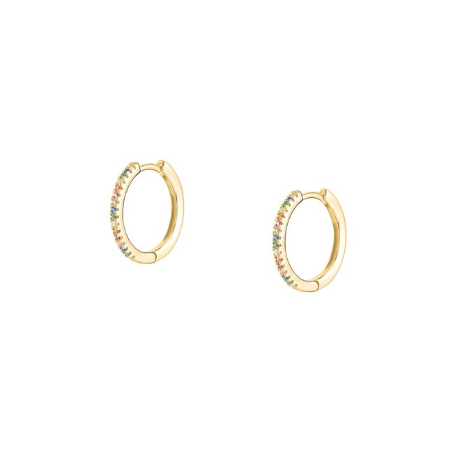 Créoles en argent 925 et oxyde de zirconium or <span itemprop=